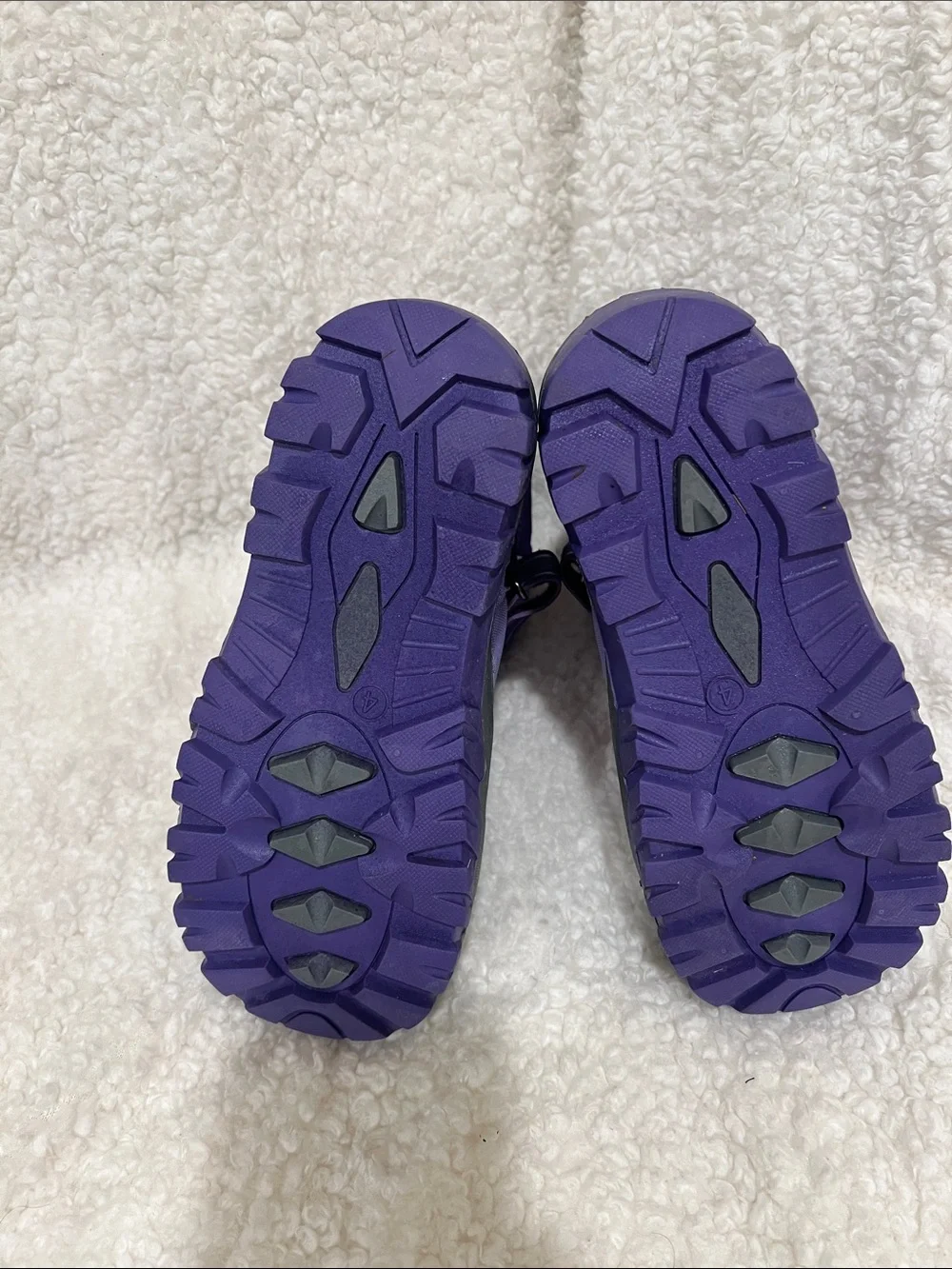Kids Purple & Gray Snow Boots with Secure Strap